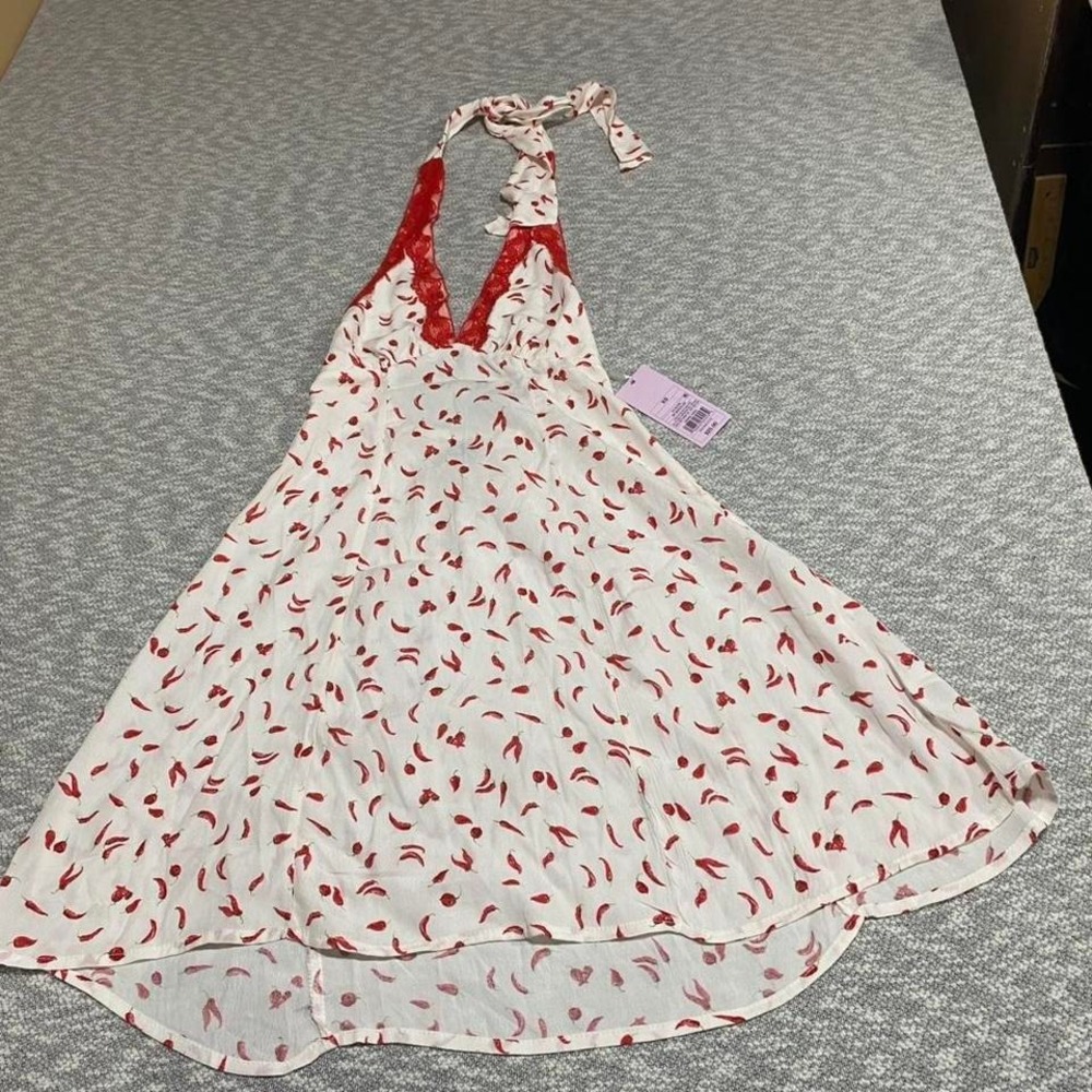 Wild fable red + white chili pepper print mini dress‎ women Size XS. SKU968